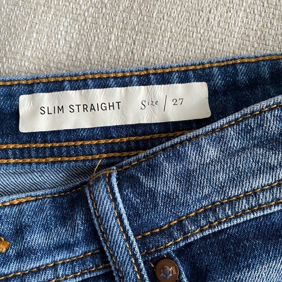 Anthropologie Jeans Women’s 27 Pilcro High-Rise Embroidered Slim Straight Jeans - Picture 6 of 12